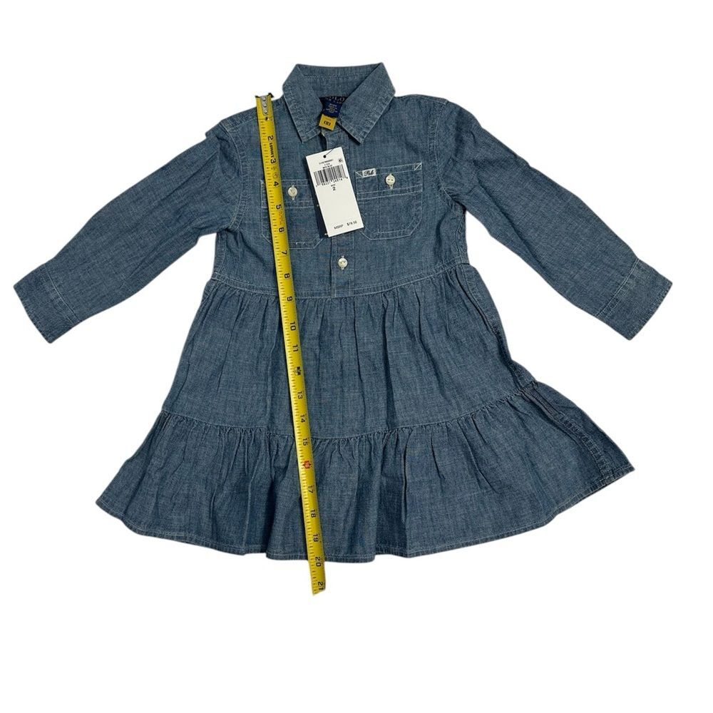 POLO RALPH LAUREN Little Girls and Toddler Girls Tiered Shirt Dress, SIZE 2 - Picture 10 of 14